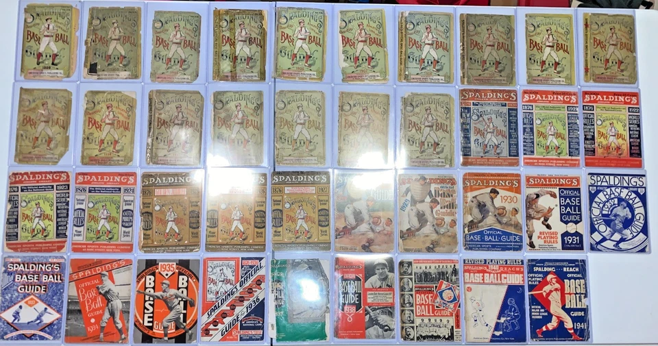 39 Spalding Baseball Guide COVERS in 5" x 7" top loader: 1899, 1903-1941 no 1910 - Image 1 of 4