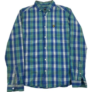 Lyle & Scott Plaid Button-Up Classic Casual Shirt Blue Check Mens Medium - Picture 1 of 6