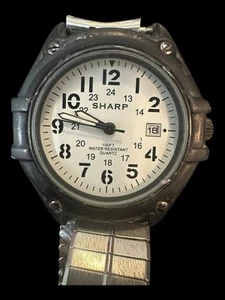 Classic Analog SHARP SHP5738 Japan Movement 100ft WR 38mm Watch - New Battery - Picture 1 of 4