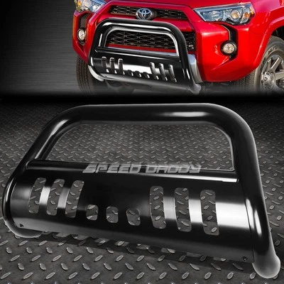 FOR 10-16 TOYOTA 4RUNNER N280 SUV BLACK 3"BULL BAR PUSH BUMPER GRILLE GUARD+SKID - Image 1 of 4