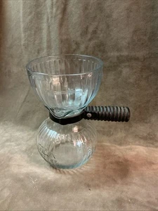Caffettiera singola vintage anni 40 marca Silex vetro blu pallido con manico - Foto 1 di 6