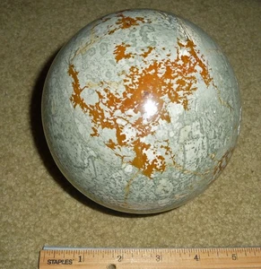 Esfera de roca grande pulida de jaspe Owyhee 5" hecha a mano en EE. UU. - Imagen 1 de 10