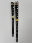 Vintage Set Of 2 Chopsticks Lacquered Mother Of Pearl Inlay Made In Japan ~ READ