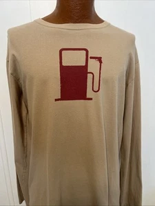 Patagonia Long Sleeve L Large Tan Gas Pump Gun Hose T-Shirt - Picture 1 of 11
