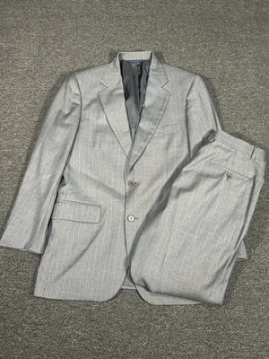 Brooks Brothers 1818 Madison Saxxon Wool Suit Men 38R Pants 32x28 Gray USA Made - Image 1 of 4