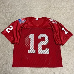 Vintage Russell Athletic Football Jersey #12 Yost Red Mesh Large - Picture 1 of 5