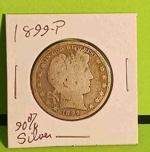 1899 P Barber Half Dollar 90% Silver Coin AI Naturalish Philly Babs - Picture 1 of 4