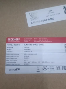 Beckhoff AX8640-0000-0000 Power Supply Module New in Box Fast Shipping - Picture 1 of 1