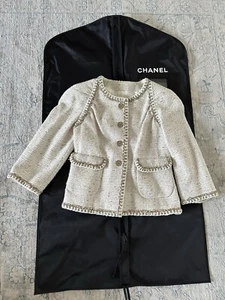 New With Tags Chanel 18C Ecru/Green/Orange Jacket Size 36 - Picture 1 of 16