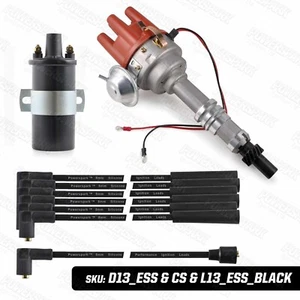 Ford Essex V6 Electronic Distributor with Sports Coil and Black 8mm HT Leads - Picture 1 of 8