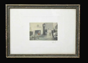 Antique Wallace Nutting Photo Hand Colored Miniature 'The Treasure Bag' Signed - Picture 1 of 12
