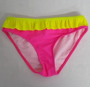 TUCKER + TATE SUNNY RUFFLED TRIM SWIM BIKINI BOTTOM ONLY PINK YELLOW SIZE 10 $36 - Picture 1 of 2