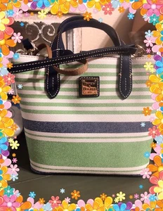 NWT Dooney & Bourke Green And Navy Mini Waverly Purse Tote FREE SHIPPING - Bild 1 von 12