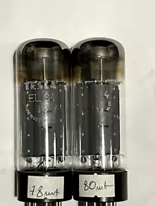 EL34 6CA7 TESLA - Brown Base Balanced Pair - stable in manual bias NOS 1978'y - Bild 1 von 2