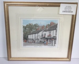 Prestbury Cheshire Framed Signed Limited Edition by Glyn Martin 486/850 - Picture 1 of 11