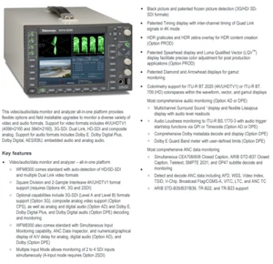 Tektronix WFM8300 SDI Multi Format Waveform OPT: 3G SIM AD AVD DAT 3D LOUD - Picture 1 of 10