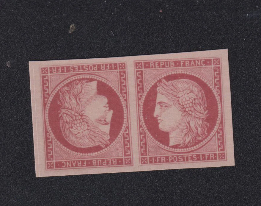 ❤️❤️ Timbre de France, N° 6, 1 f Cérès tête-bêche neuve sans gomme stock ❤️❤️❤️ - Photo 1/1