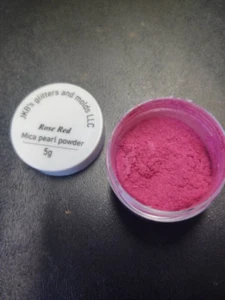 Rose Red Mica Pearl Powder 5 grams in a jar - Picture 1 of 12
