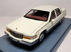 Neo Scale Models 1:43 1993 Cadillac Fleetwood Brougham White/Burgundy Int. RARE! - Picture 1 of 5
