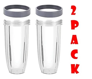 2 Pack Replacement 32oz Cups With Lip Rings For Nutribullet 600W 900W Models - Picture 1 of 2