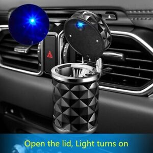 With LED Light Alloy Ash Tray Auto Ashtray Cigarette Ash Holds Cup Car Ashtray