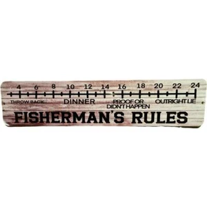 FISHERMAN'S RULES..Throw Back..Dinner..Didn't Happen..Lie 4x18 in Street Sign - Picture 1 of 2