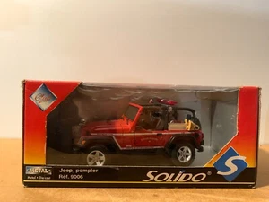 SOLIDO JEEP POMPIER 1942 BON ETAT EN BOITE C5 - Foto 1 di 4