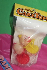 Vintage Wilton 4 Stück Packung Clown Kopf Kuchen Tops Dekoration 2113-2333 - Bild 1 von 3