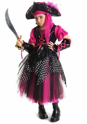 Big Girls' Pink Caribbean Pirate Costume - Size Small - Image 1 of 3