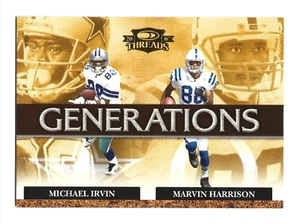 2007 Donruss Threads Generations #G-5 Michael Irvin Marvin Harrison Football HOF - Photo 1/2