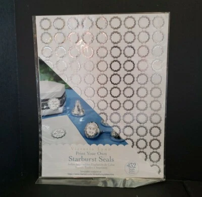 432 peças adesivos imprimíveis Victoria Lynn selos Starburst prata beijos nupciais - Imagem 1 de 2