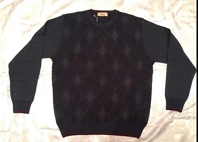 Montechiaro Wool Blend Crewneck Men's Sweater XXL, Made  in Italy - Image 1 of 4