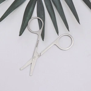 Stainless Steel Round Safety Scissors Eyebrow Makeup Scissor Beauty Nose Hair - Picture 1 of 12