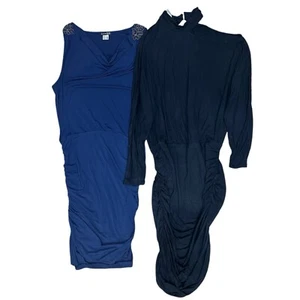 VENUS Lot of 2 Size XL Dress Formal Casual Sexy Fitted Bodycon Stretch Rouched - Picture 1 of 5