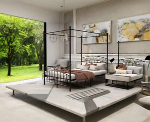 Full Size Superior Quality: Classic Canopy Bed with Best Price Offer - Picture 1 of 14