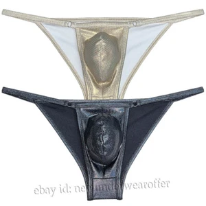 Calzoncillos de bikini metálicos brillantes para hombre ropa interior suaves y elásticos con cuerda descarada - Imagen 1 de 13