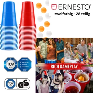 Bierpong / Beer Pong Set tazas y bolas muy estables bicolor - 28 piezas - NUEVO - Imagen 1 de 6