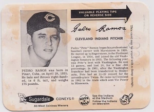 Sugardale Weiners #19 1962 Pedro Ramos casi nuevo-como nuevo raro cubano - Imagen 1 de 2