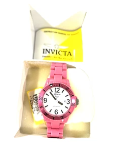 Orologio Invicta Donna Angelo Quadrante Bianco Plastica Rosa, Nuovo con Etichetta! - Foto 1 di 4
