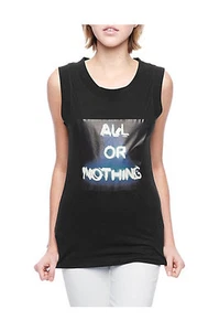 New Womens Designer True Religion Jean Black Soft Tee Shirt Top M All or Nothing - Picture 1 of 5