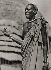 1920s Original AFRICA Nile Village Black Male Chief By BERNATZIK Photo Art 11X14