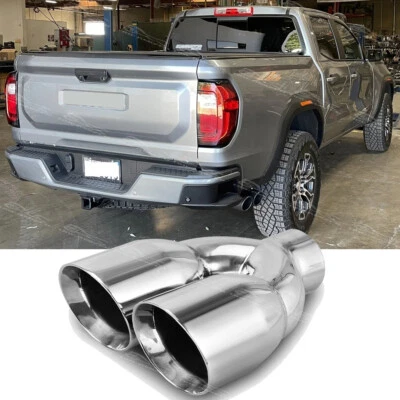 Punta de tubo de escape de doble pared de 2,5" IN 3,5"" OUT PARA CAMIONETA GMC Canyon SLE SLT Foto 1 de 4