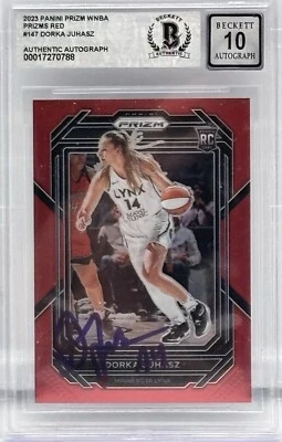 Dorka Juhasz Signed 2023 Panini Prizm Red Prizm  4/199 BAS Autograph Grade 10 - Image 1 of 2