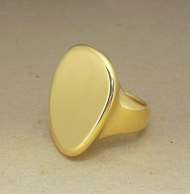 ОГРОМНОЕ 14K Milor ИТАЛИЯ Электроформа Смола Ядро Свободной Формы Вогнутое Дизайнерское Кольцо 9.25 - Изображение 1 из 4