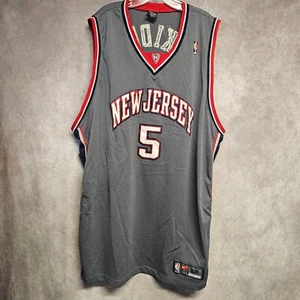Vintage Nike New Jersey Nets Jason Kidd #5 Gray Jersey Mens 52 2XL - Picture 1 of 10