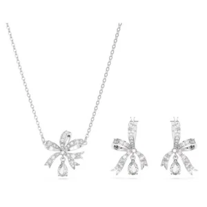 NWB Swarovski Volta Necklace and Earrings Set, Bow, Rhodium Plated-5660118(SET) - Picture 1 of 6