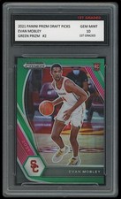 EVAN MOBLEY 2021 PANINI GREEN PRIZM DRAFT PICKS 1ST GRADED 10 ROOKIE CARD RC #2