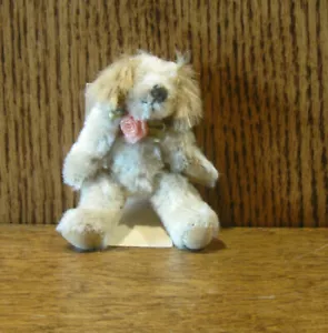 Russ Berrie MO OSOS & FRIENDS #21052 SUTTON, 3,25" Mohair Dog, NUEVO con etiqueta - Imagen 1 de 2