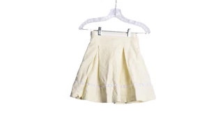 Vintage Laura Ashley Girl’s Pleated Skirt Soft Pale Yellow Lace Insert sz 5 - Picture 1 of 5