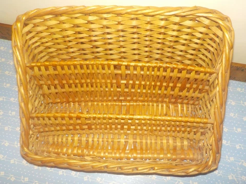 Vintage Wicker Basket Desk Top Letter Organizer Mail Storage Cover